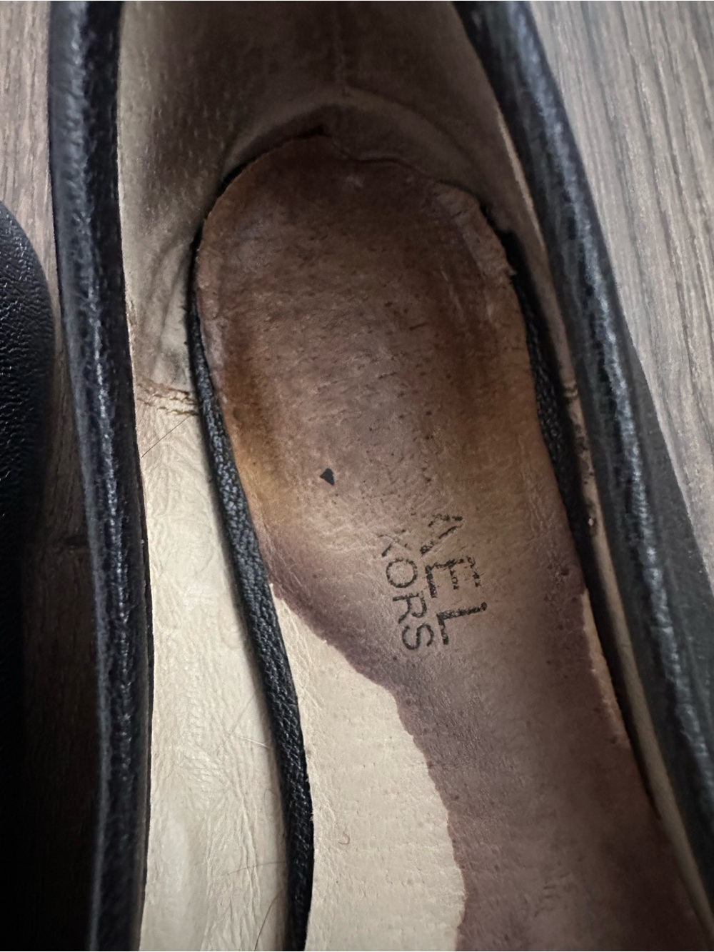 Michael Kors Black Leather Loafers with Gold Buckle Detail - Picture 9 of 12
